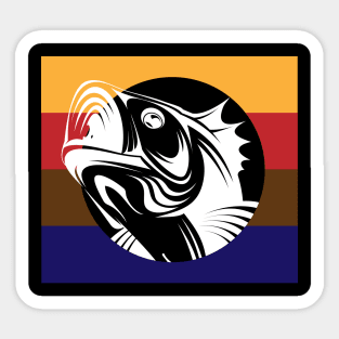 White Fish Head Sticker